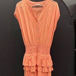 Tart Kalli Coral Button Down Ruffle Dress